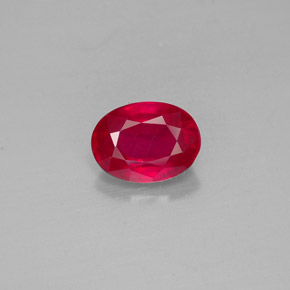 Rubino naturale rosso da 1,63 ct, taglio ovale, VS-SI