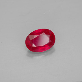 Rubino naturale rosso da 1,63 ct, taglio ovale, VS-SI