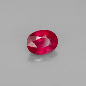 Rubino naturale rosso da 1,67 ct, taglio ovale, SI