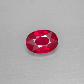 Rubino naturale rosso da 1,54 ct, taglio ovale, VS-SI