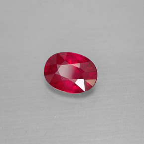 Rubino naturale rosso da 1,54 ct, taglio ovale, VS-SI