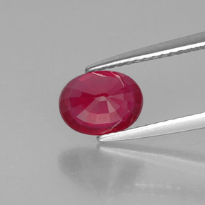 Rubino naturale rosso da 1,70 ct, taglio ovale, SI
