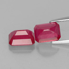 Rubino naturale rosso da  ct, taglio smeraldo, VS-SI