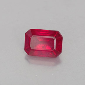 Rubino naturale rosso da 1,30 ct, taglio smeraldo, VS-SI