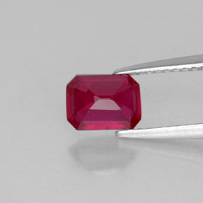 Rubino naturale rosso da 1,24 ct, taglio smeraldo, SI