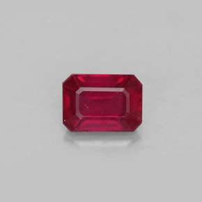 Rubino naturale rosso da 1,40 ct, taglio smeraldo, SI