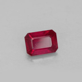 Rubino naturale rosso da 1,40 ct, taglio smeraldo, SI