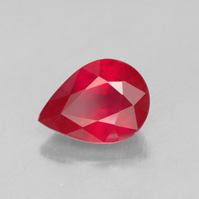 Rubino naturale rosso da 1,36 ct, taglio a pera, SI