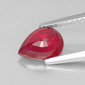 Rubino naturale rosso da 1,36 ct, taglio a pera, SI