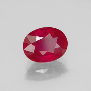 Rubino naturale rosso da 1,85 ct, taglio ovale, SI