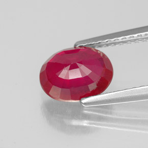 Rubino naturale rosso da 1,85 ct, taglio ovale, SI