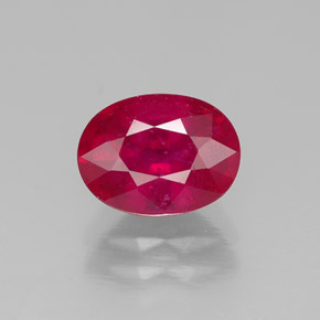 Rubino naturale rosso da 1,88 ct, taglio ovale, SI