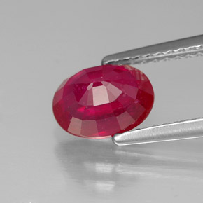 Rubino naturale rosso da 1,88 ct, taglio ovale, SI