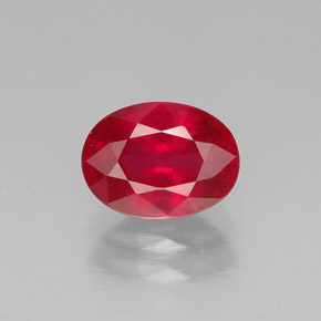 Rubino naturale rosso da 1,62 ct, taglio ovale, SI
