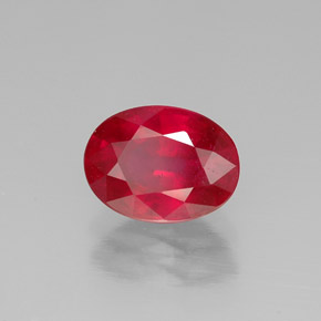 Rubino naturale rosso da 1,62 ct, taglio ovale, SI