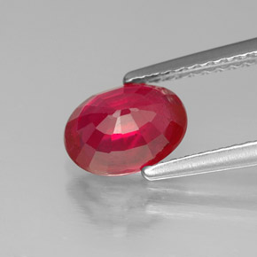 Rubino naturale rosso da 1,62 ct, taglio ovale, SI