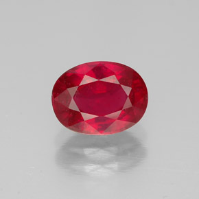 Rubino naturale rosso da 1,73 ct, taglio ovale, SI