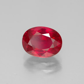 Rubino naturale rosso da 1,73 ct, taglio ovale, SI