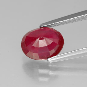 Rubino naturale rosso da 1,84 ct, taglio ovale, SI