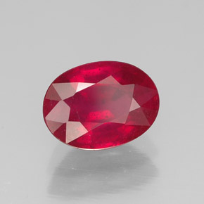 Rubino naturale rosso da 1,70 ct, taglio ovale, SI
