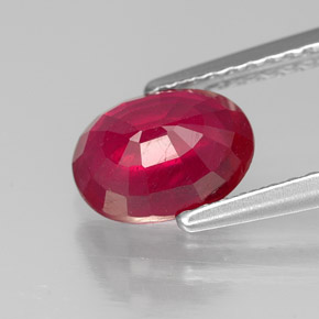 Rubino naturale rosso da 1,70 ct, taglio ovale, SI