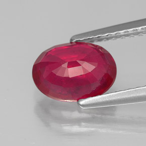 Rubino naturale rosso da 1,79 ct, taglio ovale, SI