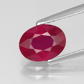 Rubino naturale rosso da 1,57 ct, taglio ovale, SI