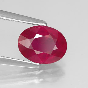 Rubino naturale rosso da 1,57 ct, taglio ovale, SI