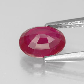 Rubino naturale rosso da 1,57 ct, taglio ovale, SI