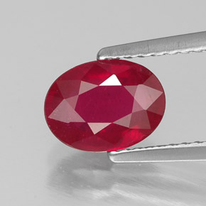 Rubino naturale rosso da 1,79 ct, taglio ovale, SI
