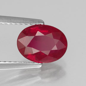 Rubino naturale rosso da 1,79 ct, taglio ovale, SI