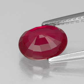 Rubino naturale rosso da 1,79 ct, taglio ovale, SI