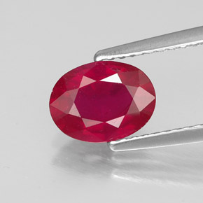 Rubino naturale rosso da 1,54 ct, taglio ovale, SI