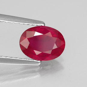 Rubino naturale rosso da 1,54 ct, taglio ovale, SI