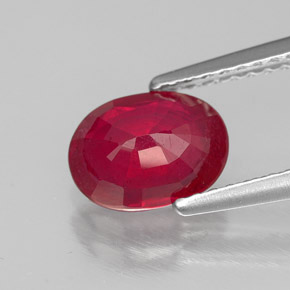 Rubino naturale rosso da 1,70 ct, taglio ovale, SI
