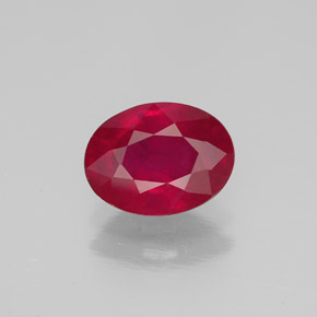 Rubino naturale rosso da 1,34 ct, taglio ovale, SI
