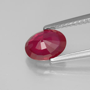Rubino naturale rosso da 1,34 ct, taglio ovale, SI