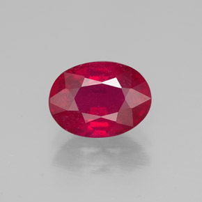 Rubino naturale rosso da 1,66 ct, taglio ovale, SI