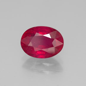 Rubino naturale rosso da 1,66 ct, taglio ovale, SI