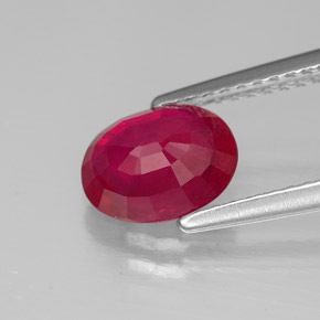 Rubino naturale rosso da 1,66 ct, taglio ovale, SI
