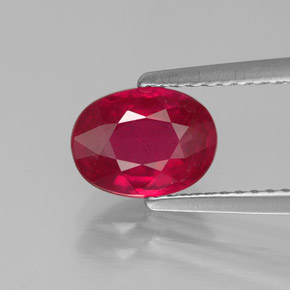 Rubino naturale rosso da 1,70 ct, taglio ovale, SI