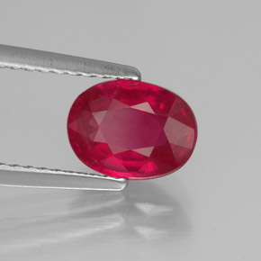 Rubino naturale rosso da 1,70 ct, taglio ovale, SI