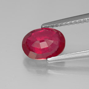 Rubino naturale rosso da 1,70 ct, taglio ovale, SI
