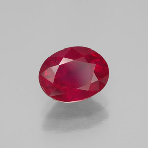 Rubino naturale rosso da 1,71 ct, taglio ovale, SI