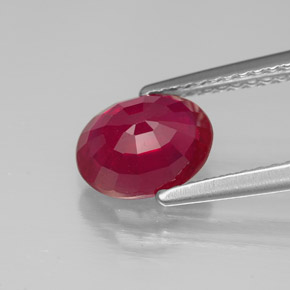 Rubino naturale rosso da 1,71 ct, taglio ovale, SI