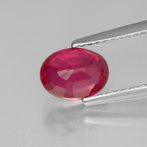 Rubino naturale rosso da 1,62 ct, taglio ovale, SI