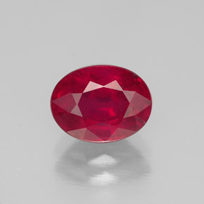 Rubino naturale rosso da 1,86 ct, taglio ovale, SI