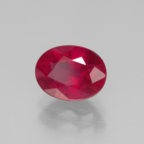 Rubino naturale rosso da 1,86 ct, taglio ovale, SI