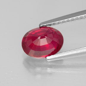 Rubino naturale rosso da 1,86 ct, taglio ovale, SI