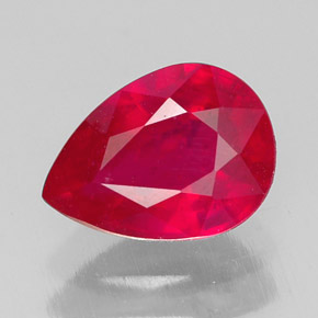 Rubino naturale rosso da 1,42 ct, taglio a pera, SI